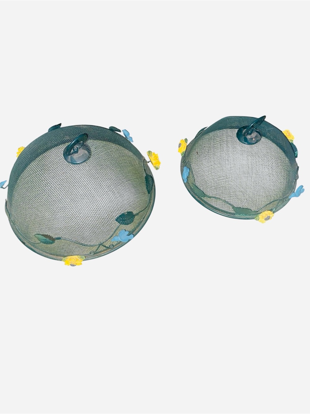 Vintage mesh food picnic dome covers, set of two.